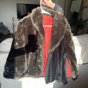 Fur cover with silk inner lining
